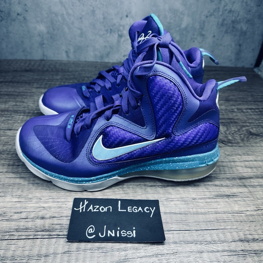 Nike~Boys~Lebron 9 Hornets Purple/Blue Summit Lake 2012 Sneakers~Size 4.5Y